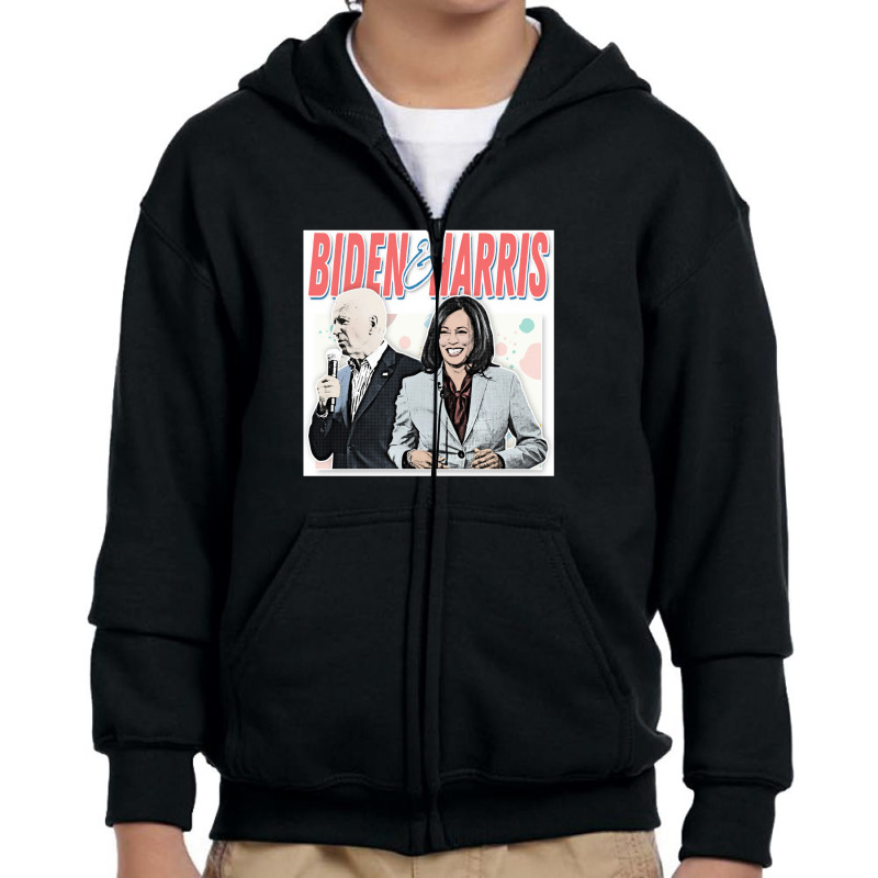 Joe Biden And Kamala Retro Style Fan Design Youth Zipper Hoodie | Artistshot