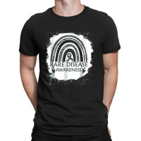 Rare Disease Awareness Bleached Rainbow Zebra Ribbon Men T-shirt | Artistshot