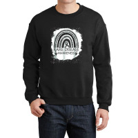 Rare Disease Awareness Bleached Rainbow Zebra Ribbon Men Crewneck Sweatshirt | Artistshot