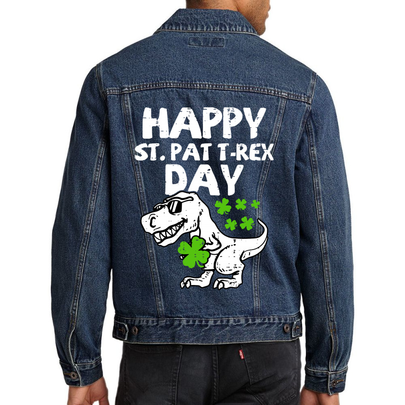 Kids Happy St Pat Trex Day Dino St Patricks Day Men Denim Jacket | Artistshot