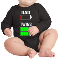 Mens Tired Dad Low Battery Twins Full Charge Funny Gift T Shirt Long Sleeve Baby Bodysuit | Artistshot