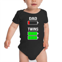 Mens Tired Dad Low Battery Twins Full Charge Funny Gift T Shirt Baby Bodysuit | Artistshot