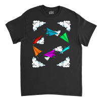 Cool Kids Colorful Paper Plane  Funny Origami Airplane Gift T Shirt Classic T-shirt | Artistshot