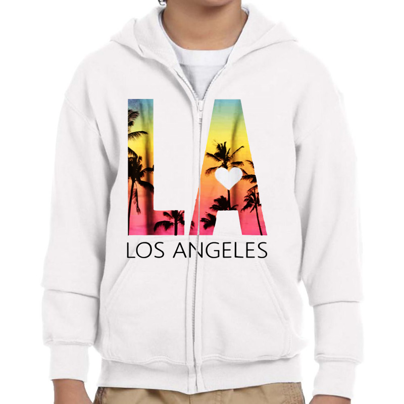 Los Angeles T Shirt Sunset La Youth Zipper Hoodie by mirazjason | Artistshot