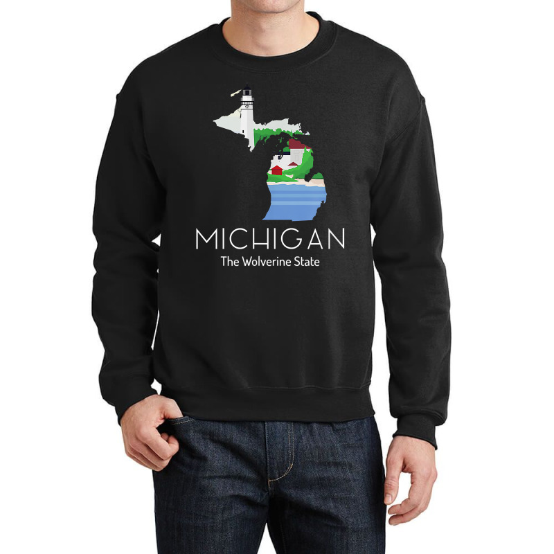 Michigan Proud State Motto The Wolverine State T Shirt Crewneck Sweatshirt | Artistshot