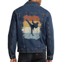 Yeop Chagi 80s Retro Taekwondo Side Kick Silhouette T Shirt Men Denim Jacket | Artistshot