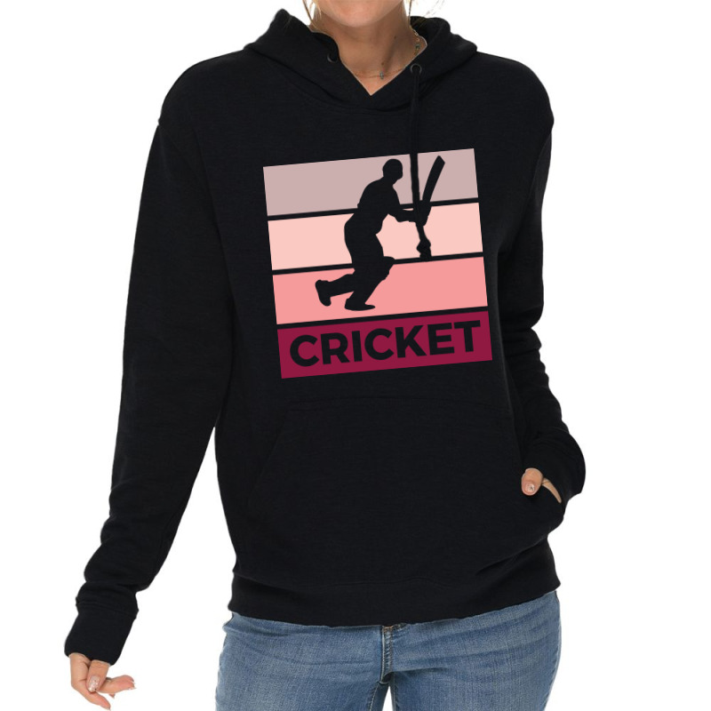 Cricket Silhouette Sport Activity Vector Graphic Lightweight Hoodie | Artistshot