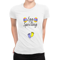 Somebunny Is Eggspecting Bunny Ears Easter Pregnancy Reveal Ladies Fitted T-shirt | Artistshot