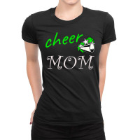 Cheer Mom With Megaphone, Stars And Poms T Shirt Ladies Fitted T-shirt | Artistshot