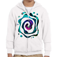 Dramatic Black, Aqua And Magenta Abstract Retro Twirl T Shirt Youth Zipper Hoodie | Artistshot