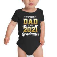 Proud Dad Of Two 2021 Graduates Shirt Senior 21 Twins Gift T Shirt Baby Bodysuit | Artistshot