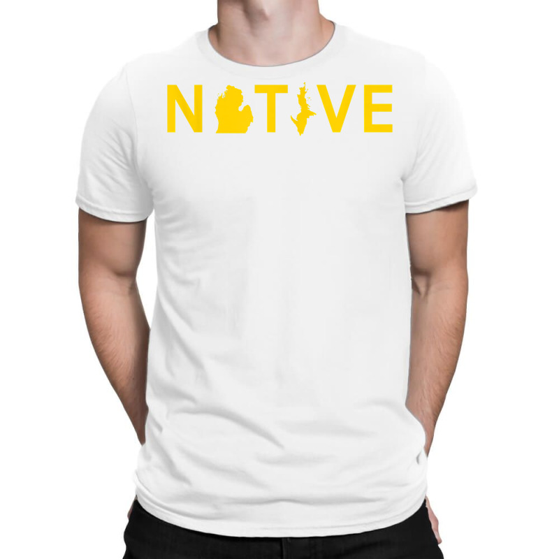 Native Michigander Ann Arbor Blue Yellow Sports Fan T Shirt T-shirt | Artistshot