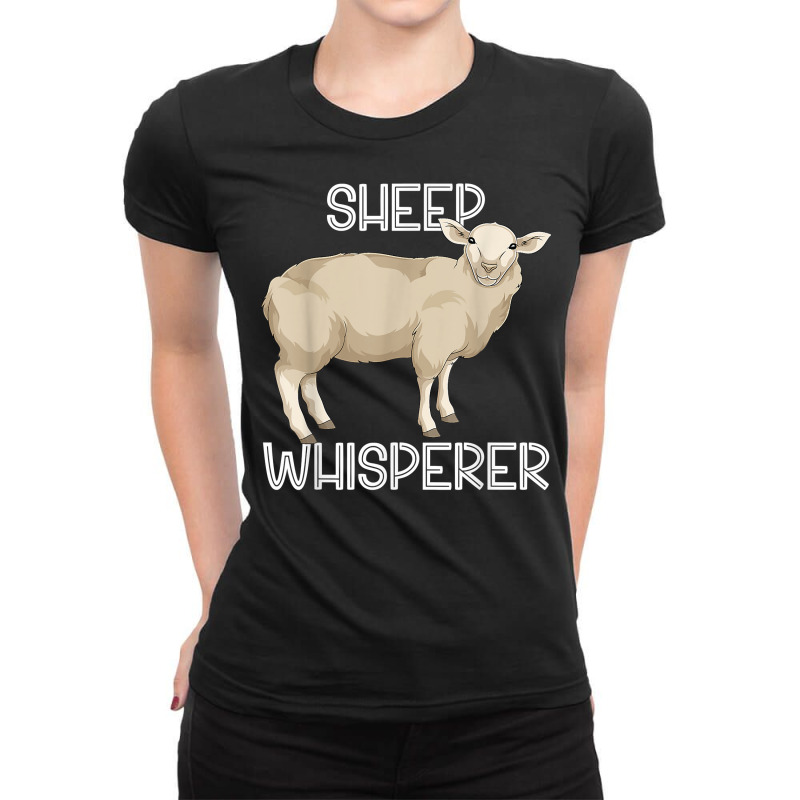 Funny Sheep Whisperer Farm Animal Farmer Farming Sheep T Shirt Ladies Fitted T-Shirt by lorebrend | Artistshot