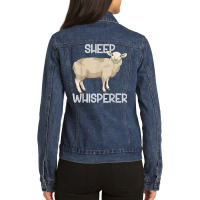 Funny Sheep Whisperer Farm Animal Farmer Farming Sheep T Shirt Ladies Denim Jacket | Artistshot