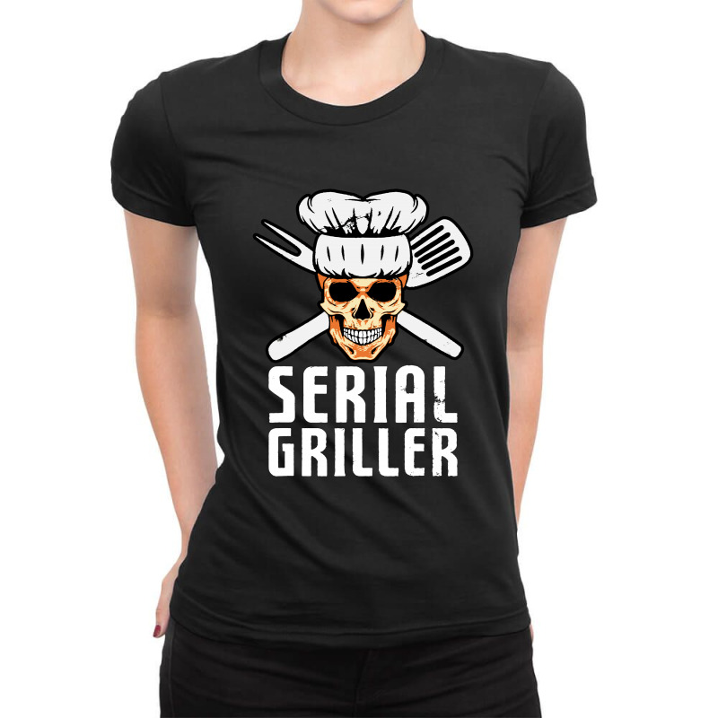 Serial Griller Bbq Distressed Ladies Fitted T-Shirt by mirazjason | Artistshot