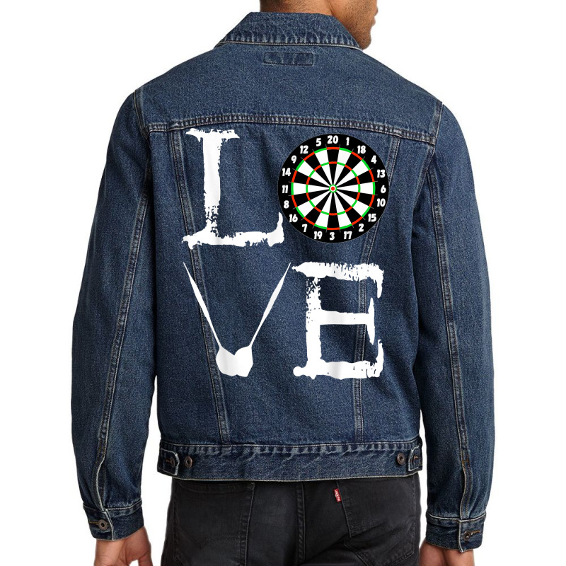 Darts Bullseye Board Arrows Game Scoreboard Target Love T Shirt Men Denim Jacket by ReagerAero | Artistshot