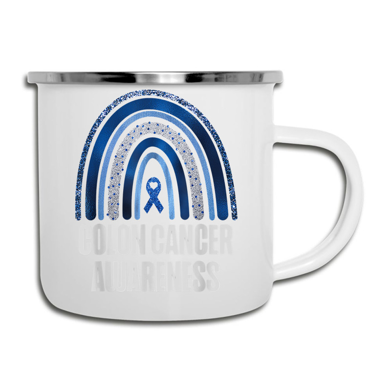 Colon Cancer Awareness Blue Ribbon And Rainbow Trending T Shirt Camper Cup | Artistshot