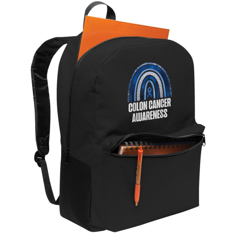 Colon Cancer Awareness Blue Ribbon And Rainbow Trending T Shirt Backpack | Artistshot