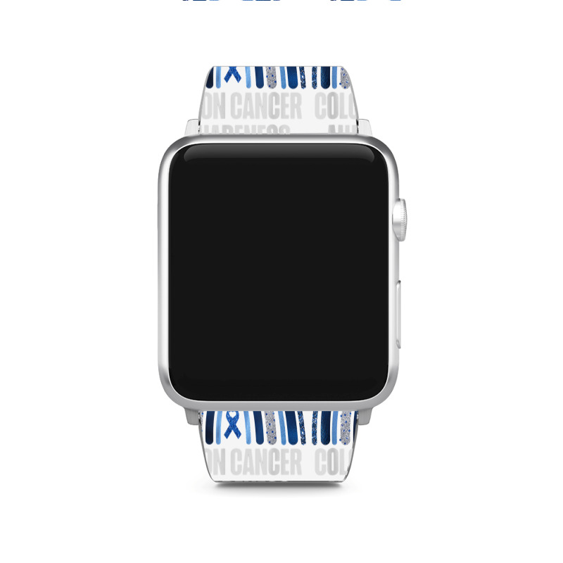 Colon Cancer Awareness Blue Ribbon And Rainbow Trending T Shirt Apple Watch Band | Artistshot