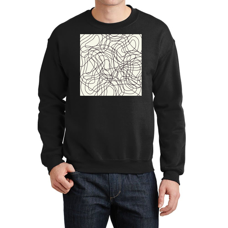 Abstract Doodle Lines Seamless Curve Pattern Crewneck Sweatshirt | Artistshot