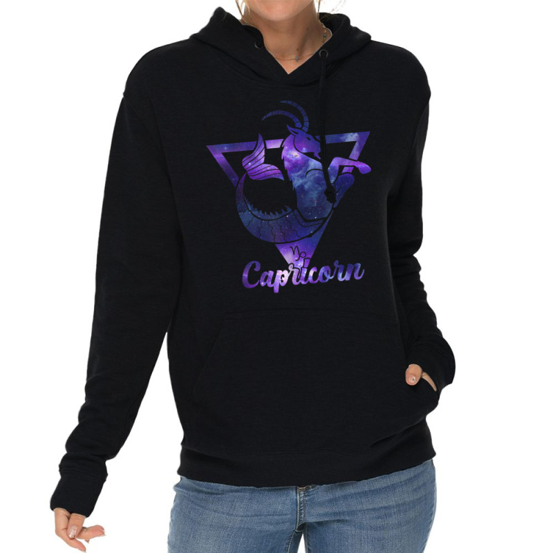 Capricorn Zodiac Sign Sea Goat Astrology January Birthday T Shirt Lightweight Hoodie | Artistshot