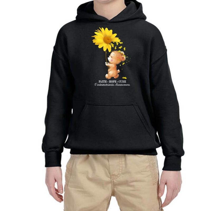 Faith Hope Cure Yellow Endometriosis Awareness T Shirt Youth Hoodie by ReagerAero | Artistshot