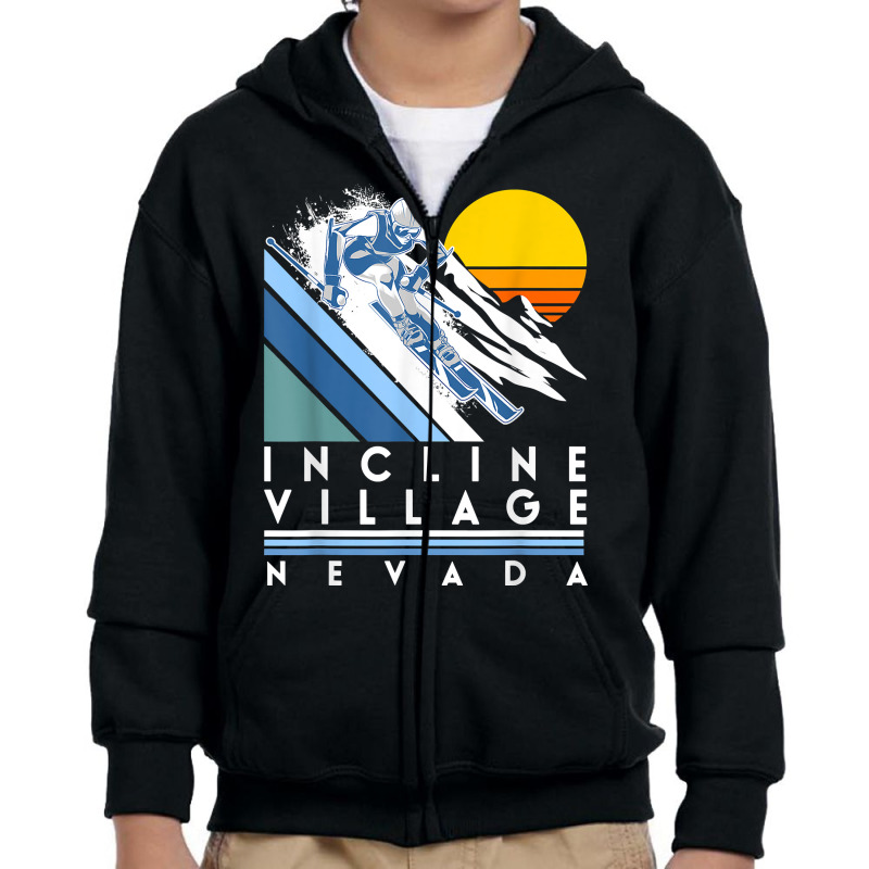 Incline Village Nevada Retro Ski T Shirt Youth Zipper Hoodie by WarnekeRashae | Artistshot