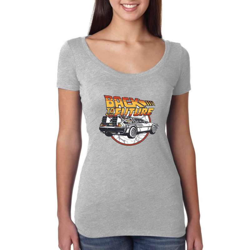 Back To The Future Time Machine Women's Triblend Scoop T-shirt by renkuz | Artistshot