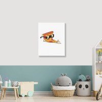 Pizza Steve Cool Cartoon Portrait Canvas Print | Artistshot