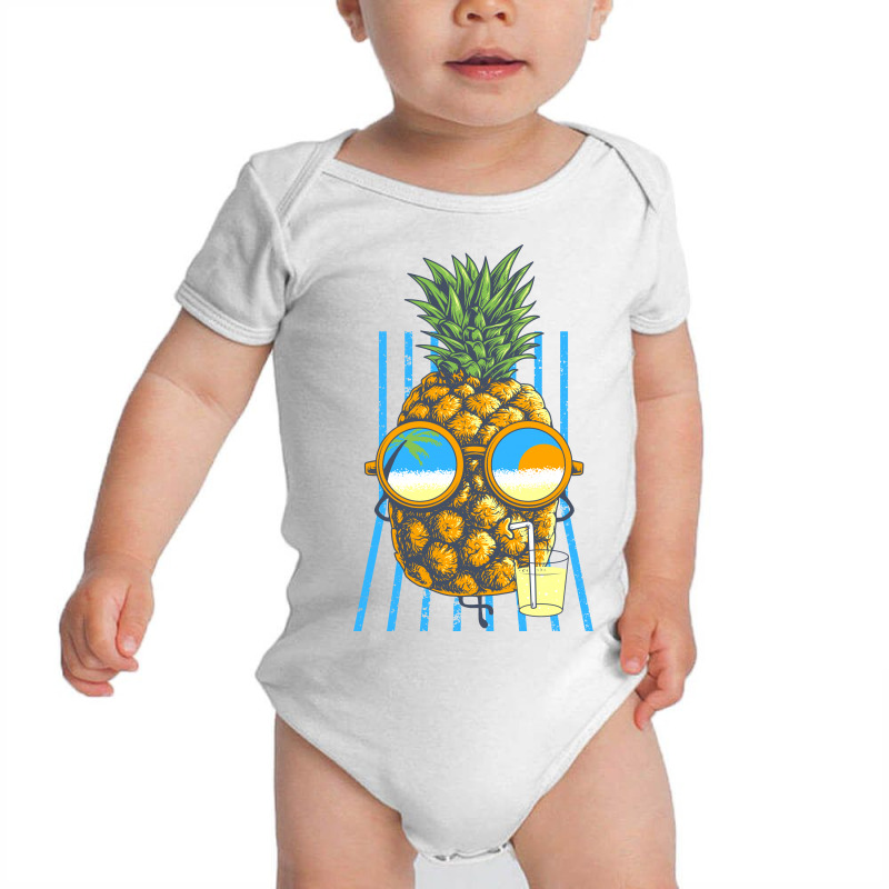 Pineapple Sunbathe Baby Bodysuit by Quilimo | Artistshot