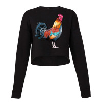 Watercolor Clipart Rooster Cropped Sweater | Artistshot