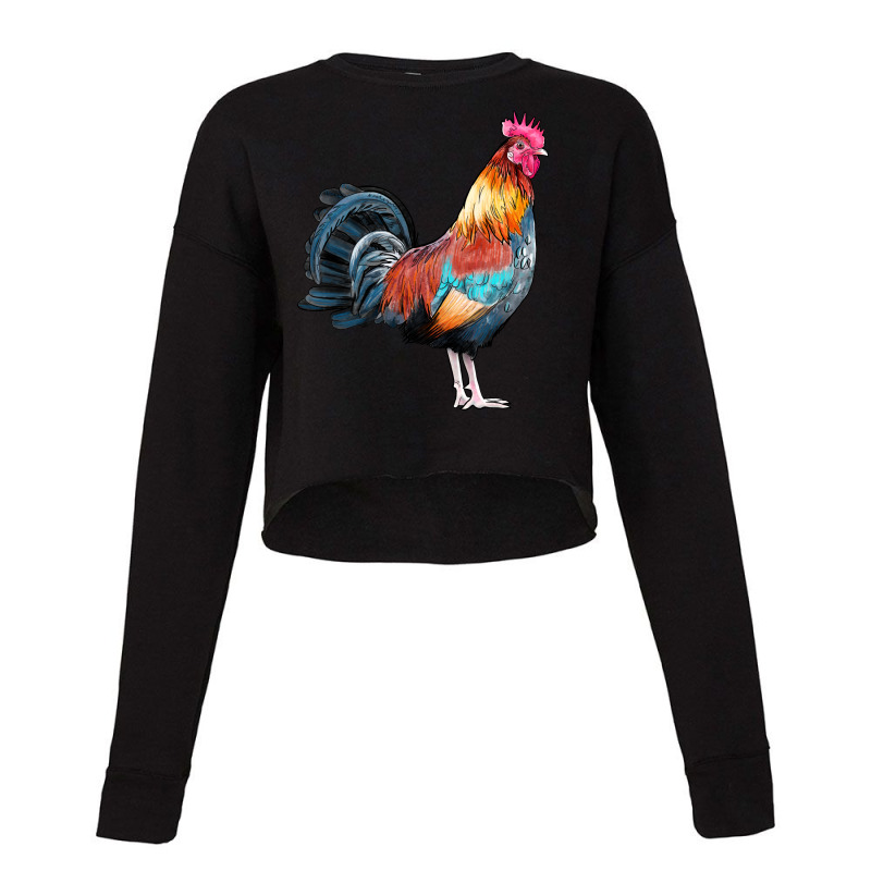 Watercolor Clipart Rooster Cropped Sweater | Artistshot