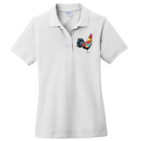 Watercolor Clipart Rooster Ladies Polo Shirt | Artistshot