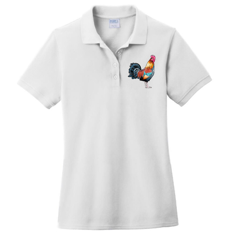 Watercolor Clipart Rooster Ladies Polo Shirt | Artistshot