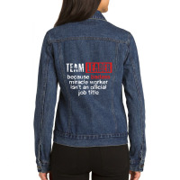 Team Leader Office Leadership Influencer Management Boss Ladies Denim Jacket | Artistshot