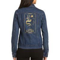 Lovers Tarot Card Occult Esoteric Spiritual Pagan Gothic T Shirt Ladies Denim Jacket | Artistshot