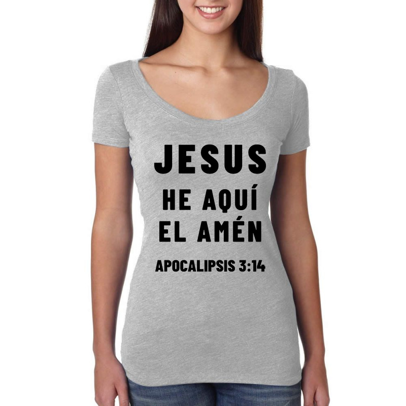 Revelation 3:14 Jesus The Amen Spanish Bible Verse Women's Triblend Scoop T-shirt by GlassKaca | Artistshot