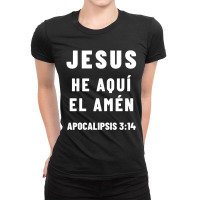 Revelation 3:14 Jesus The Amen Spanish Bible Verse Ladies Fitted T-shirt | Artistshot