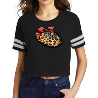 Football Mom Life Leopard Women Football Season 87 Football Player Scorecard Crop Tee | Artistshot