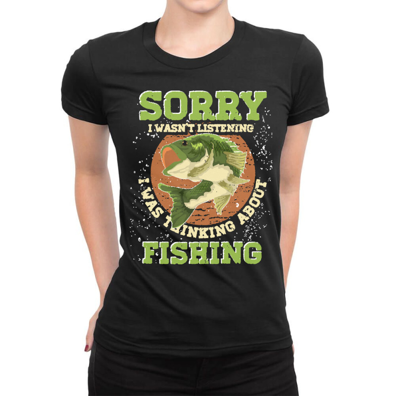 Fishing T  Shirt Fisherman Angle Fish Angling Funny Fishing T  Shirt Ladies Fitted T-Shirt by partyguess | Artistshot