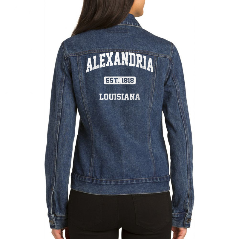 Alexandria Louisiana La Vintage State Athletic Style T Shirt Ladies Denim Jacket by bibonzgulnacqo | Artistshot