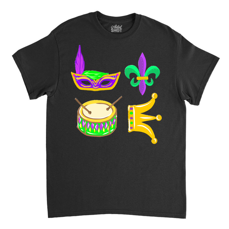 Mardi Gras Mask Parade Outfit Idea T  Shirt Mardi Grass Parade Outfit Classic T-shirt | Artistshot