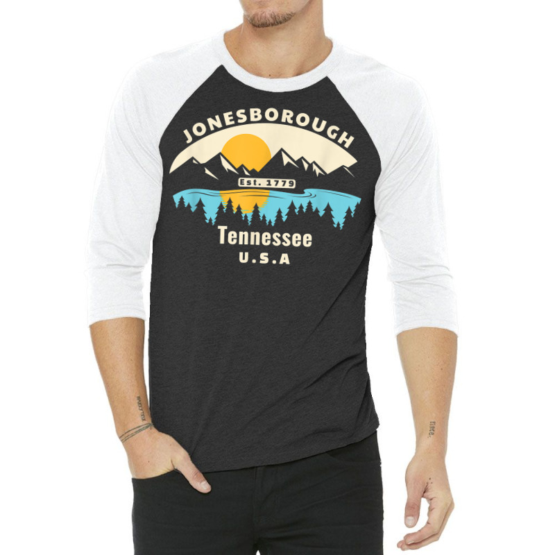 Jonesborough Tennessee Souvenir Mountain Sunset River T Shirt 3/4 Sleeve Shirt by lorebrend | Artistshot