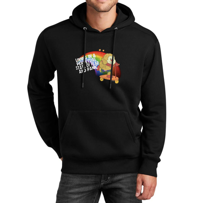 Living In A Perpetual State Of Fear & Panic Retro 80s Style Cartoon Unisex Hoodie by bedaopini | Artistshot