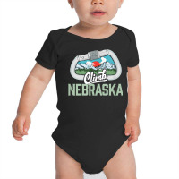 Climb Nebraska Retro Rock Climbing Vintage Carabiner Graphic T Shirt Baby Bodysuit | Artistshot