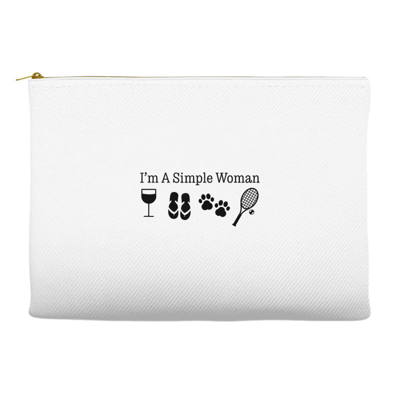 Womens I'm A Simple Woman Wine Flip Flops Dog Paw Tennis Gift T Shirt Accessory Pouches | Artistshot