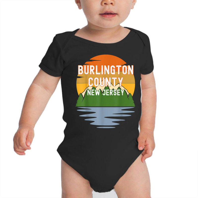 From Burlington County New Jersey Vintage Sunset T Shirt Baby Bodysuit | Artistshot