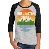 From Burlington County New Jersey Vintage Sunset T Shirt Youth 3/4 Sleeve | Artistshot