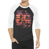 Palm Trees T  Shirt A Beautiful Painting That Shows The Atmosphere Of 3/4 Sleeve Shirt | Artistshot