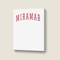 Miramar Florida Souvenir Sport College Style Text T Shirt Portrait Canvas Print | Artistshot